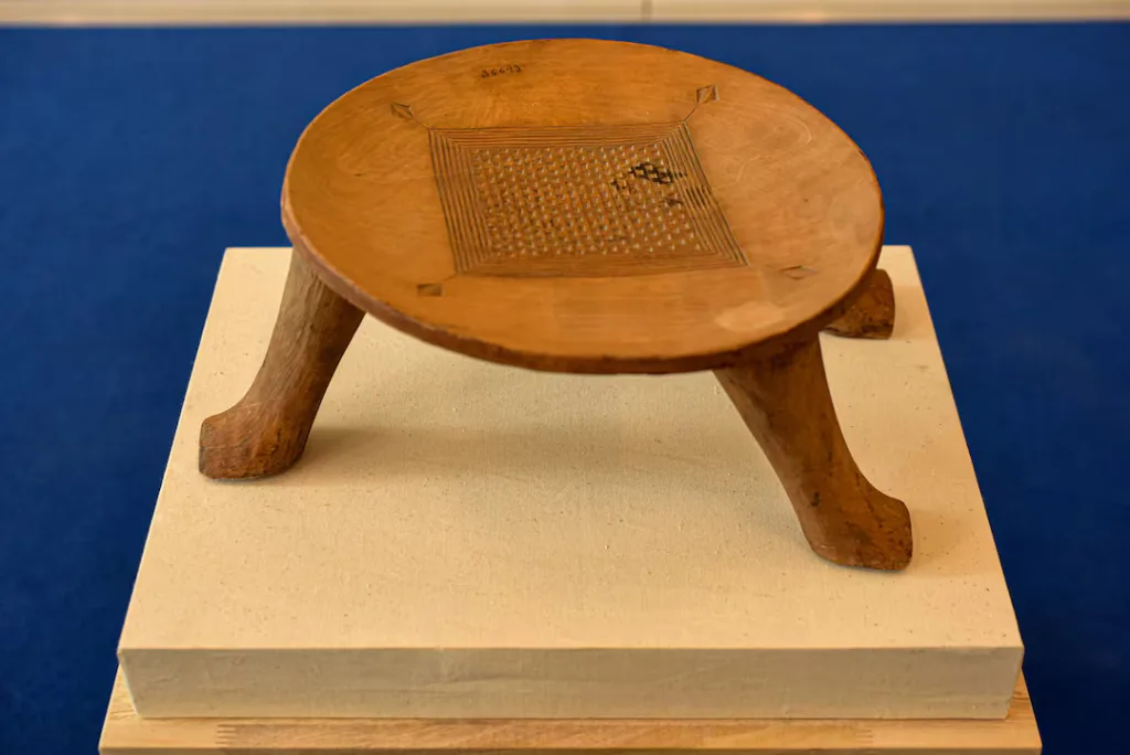 The kataklè is a royal stool from the Kingdom of Dahomey, symbolizing authority and traditionally used by kings. (Image credits: REUTERS/Charles Placide Tossou)