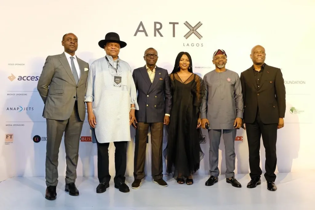 Chapel Hill Denham CEO Mr. Bolaji Balogun, ART X Lagos Chairman Mr. Atedo Peterside, Lagos State Governor Mr. Babajide Sanwo-Olu, ART X Lagos Founder & Director, Tokini Peterside, Speaker of the House of Representatives Mr Femi Gbajabiamila, and Access Bank CEO Dr. Herbert Wigwe CEO of Access Bank